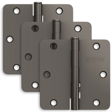 Schlage Residential Pack of Three 3.5" x 3.5" 1/4" Radius Corner Plain Bearing Mortise Hinges